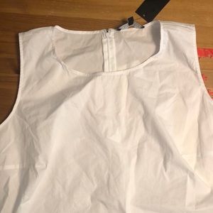 White cotton peplum shell